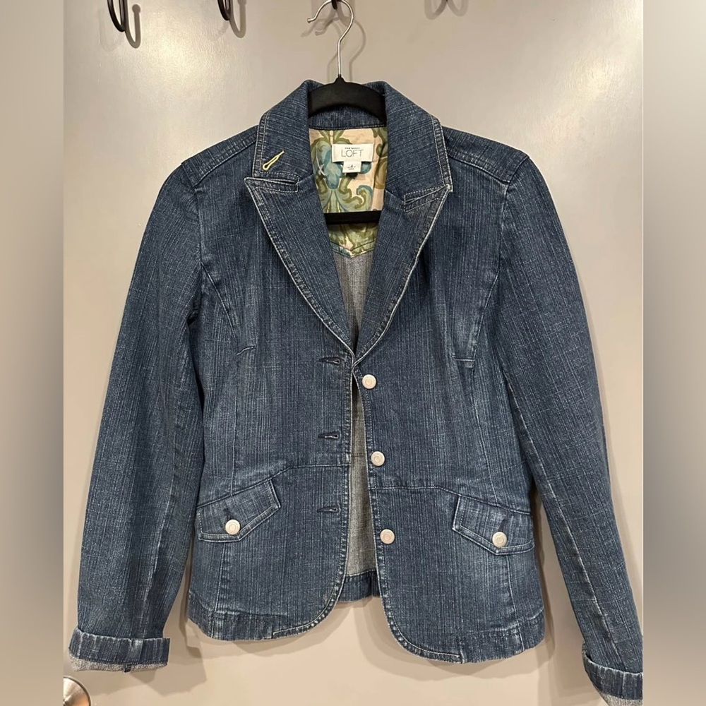LOFT Blue Denim Blazer